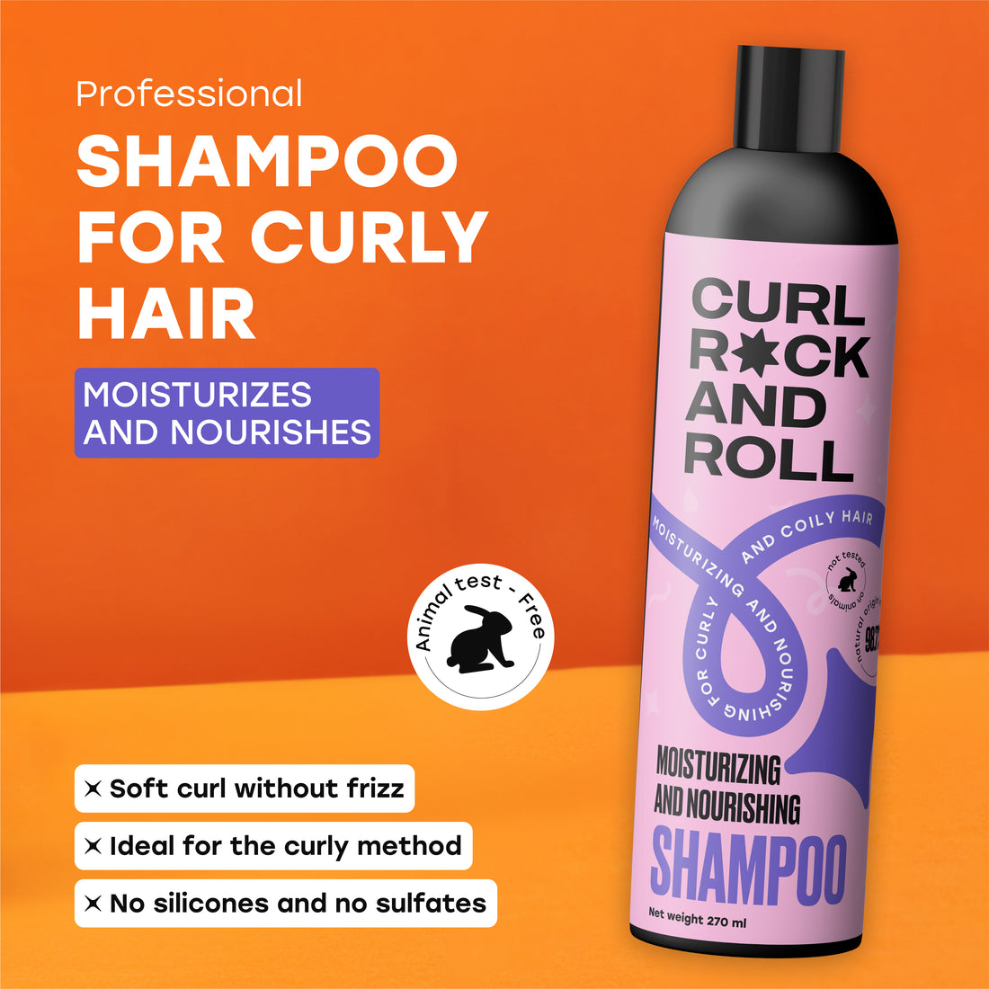 SHAMPOO Moisturizing and nourishing for curly and coily hair, 270 ml