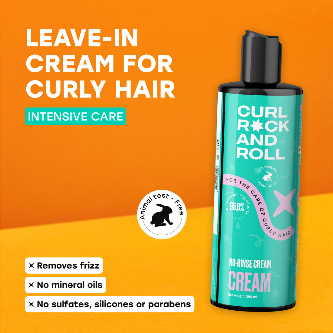 No-Rinse Cream for the care of curly hair, 250 ml