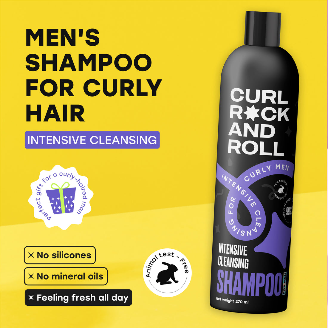 SHAMPOO FOR MEN intensive cleansing for curly men, 270 ml